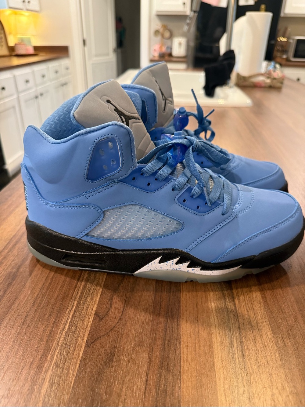 Jordan Blue and Black High-Top Basketball Shoes